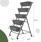 GENMOUS 5 Tier Raised Garden Bed Tall 45FT Vertical Elevated Garden Planter - Image 3