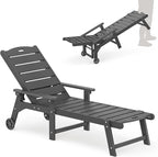 LUE BONA Outdoor Chaise Lounge, HDPS Chaise Lounger, 5 Positions Adjustable by LUEBONA