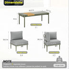 Sundale Outdoor 7 Pieces Metal Patio Furniture Set, Outdoor Sectional Sofa - Image 2