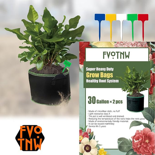2-Pack 30 Gallon Plant Grow Bags, Thickened Nonwoven Fabric Pots - Image 2