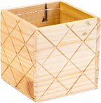 Wood Planter Box with Diamond Cross Hatch Style, 5 Inch Square, Rose Wood - Image 2