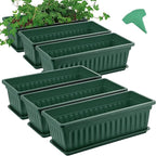 GROWNEER 6 Packs 17 Inches Green Flower Window Box Plastic Vegetable Planters by GROWNEER