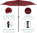 Best Choice Products 10ft Outdoor Table Compatible Steel Polyester Market Patio - Image 5