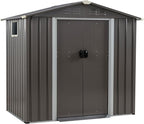 Vongrasig Outdoor Storage Shed, 6 x 4 FT Outside Metal Garden Shed - Image 8