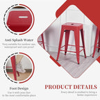 FDW Metal Bar Stools Set of 4 Counter Height Bar Stools 24 Inches Industrial - Image 7