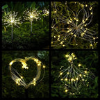 FOOING 4 Pcs Solar Garden Lights Solar Firework Lights, 480 LED Solar Powered - Image 2