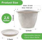 Plastic Flower Pots Planters for Indoor Plants, 4 Pack 12 Inch White Plant Pots - Image 3
