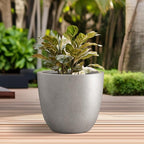 Kante 10 Inch Dia Round Concrete Planter, Indoor Outdoor Large Plant Pot - Image 6