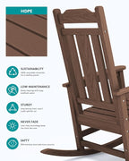 SERWALL Outdoor Rocking Chair Set of 6, Patio Rocking Chairs Set, HDPE Rocking - Image 5