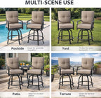 Kozyard Isabella Outdoor Swivel Bar Chairs, Counter Height Patio Bar Stools Set - Image 7