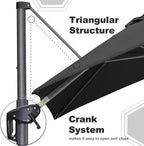 PURPLE LEAF 9' X 11.5' Square Cantilever Umbrella Patio Umbrella - Image 6
