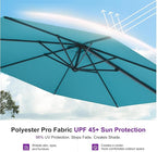 PURPLE LEAF 11 Feet Patio Umbrella Outdoor Cantilever Round Umbrella Aluminum - Image 5