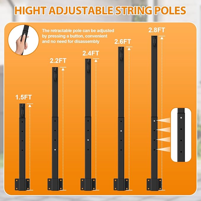 10 Pack String Light Poles, 2.8 Ft Light Poles - Image 8