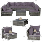 Tangkula 7 Pieces Wicker Patio Furniture Set, All-Weather Outdoor Rattan - Image 4