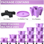 Umigy 2 Set 5 Tier Stackable Planters Vertical Garden Planters - Image 3