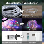 100FT 720 LED Christmas Rope Lights Outdoor Waterproof - Image 6