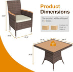 Wisteria Lane 10-Pieces Outdoor Patio Table and Chairs, Rattan Patio Table Set - Image 2