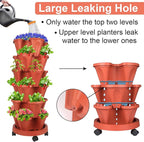 DUNCHATY Stackable Planters 6 Tier Vertical Garden Planting Tower Planters - Image 4