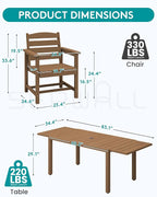 SERWALL 9-Piece Outdoor Dining Set, All Weather HDPE Outdoor Furniture Set - Image 2