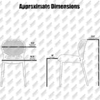 2xhome Set of 4 Patio Dining Chairs | Modern Stackable Outdoor Pool Side Chair - Image 3