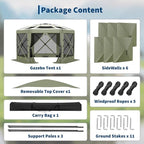 11.5x11.5FT 6-Sided Pop Up Gazebo Tent，One-Push Setup Canopy Tent - Image 9