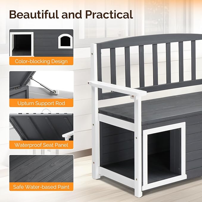 VINGLI Outdoor Storage Bench - Image 5