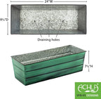 Achla Designs Galvanized Window Flower Box Planter-Green-Medium - Image 2