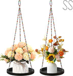 2-Pack Modern Boho Macrame Plant Hanger, 10/11 Inch Metal Hanging Planter Holder - Image 8