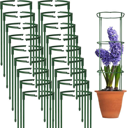 36 Packs Plant Support Stake, Half Round Stackable 3 Tier Garden Flower Support by kulusion