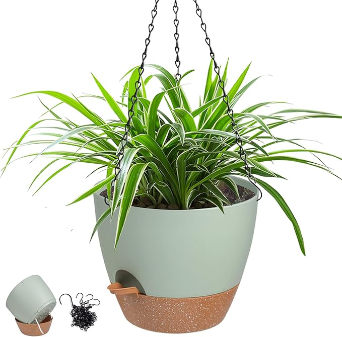 Hanging Planters for Indoor Outdoor Plants, 1 Set Self Watering Hanging Pot by Vanslogreen