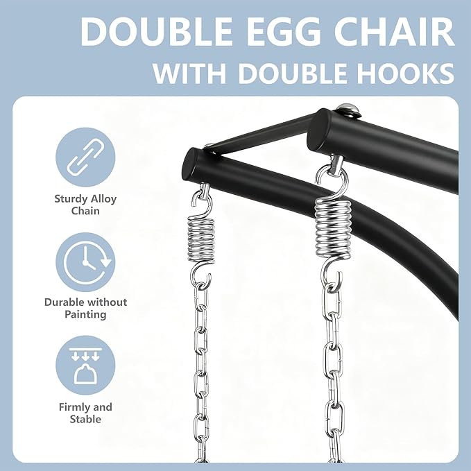 SWITTE Double Hanging Egg Chair - Image 9