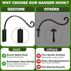 16 Inch Plant Hangers Outdoor 2 Pack, Plant Hanging Hook Bracket - Image 6