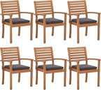 OC Orange-Casual Stackable Patio Dining Chairs Set of 6, Outdoor Acacia Wooden by OCOrange-Casual