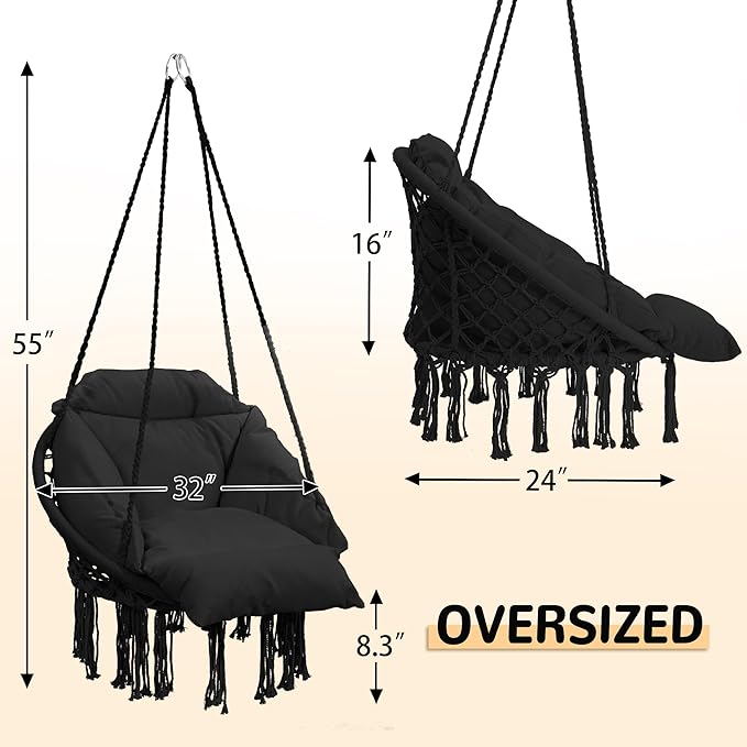 Macrame Hammock Hanging Swinging Chair - Image 6