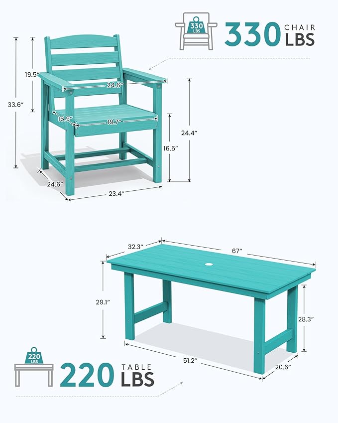 SERWALL 8-Piece Patio Dining Sets - Image 3