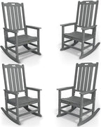 Oversized Rocking Chair Set of 4, Outdoor Rocking Chair by THOEOE