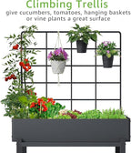 Metal Raised Garden Bed with Trellis & 2-Tier Storage Shelf, Elevated Planter - Image 3
