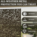 Metal Privacy Screen Outdoor 6FT – Freestanding Laser Cut Steel Garden Divider - Image 2