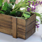 Efavormart 24"x6" Smoked Brown Rectangle Wood Planter Box - Image 8
