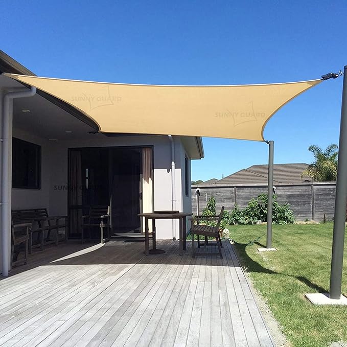 SUNNY GUARD Custom Size 5'x9' Sand Sun Shade Sail Rectangle UV Block Shade by SUNNYGUARD