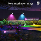 Philips 6 Packs Solar RGBW Spot Lights Outdoor, 18 LED Solar Powered Landscape - Image 6