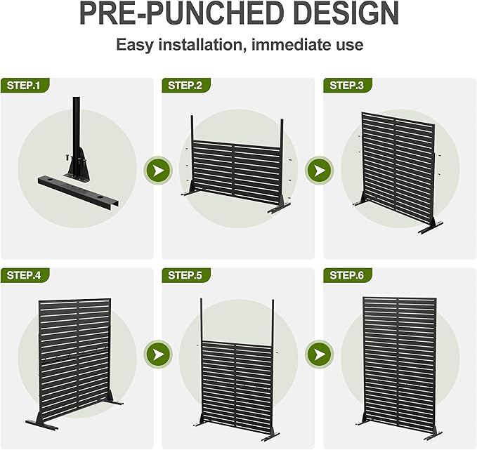 Casaphoria Metal Privacy Screen Outdoor, Jason- Black - Image 9