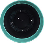 Garden Elements Indoor/Outdoor Glazed Brushed Happy Plastic Planter, Dark Aqua - Image 4