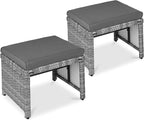 Best Choice Products Set of 2 Wicker Ottomans, Additional Seating, Side Table by BestChoiceProducts