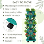 Umigy 2 Set of 7 Tier Vertical Planter Stackable Tower Planters Strawberry Herb - Image 5