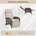 Zero Gravity Wicker Patio Recliner Chair - Image 2
