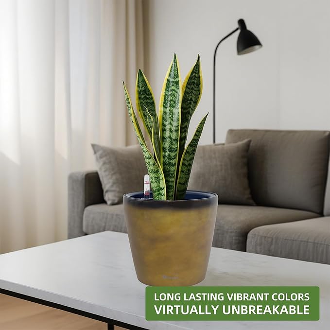 Dexceder 11x10 Inches Self Watering Planter Indoor Outdoor, Inner Pot Design - Image 6