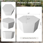 UPHA Outdoor Hexagon Coffee Table, Small Modern Minimalist Accent Tables - Image 2