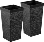 VEVOR Set of 2 Tall Planters for Outdoor Plants 23 inch, Modern Planters for - Image 9