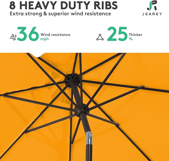 JEAREY 9FT Outdoor Patio Umbrella Outdoor Table Umbrellas - Image 5